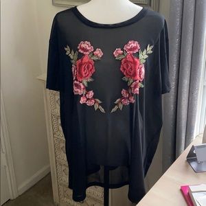 Love & Legend embroidered mesh shirt